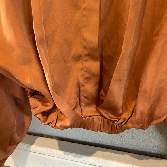 Flying Tomato Satin Blouse - Burnt Orange - Picture 4 of 10
